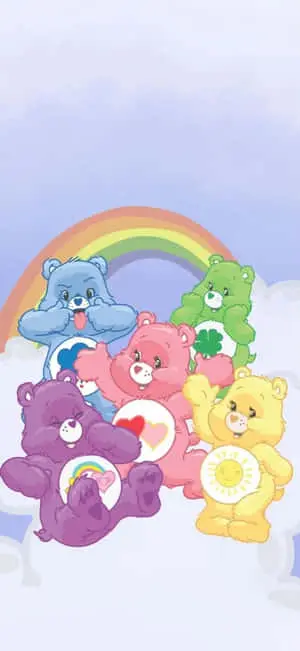 Aesthetic Care Bear Rainbow On Clouds