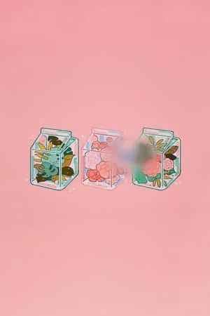 Aesthetic Pink Kawaii Boxed Plants And Flowers