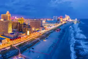 Atlantic City City Lights And Beach Picture