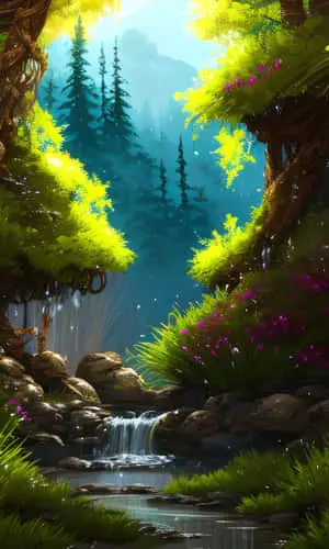 Beautiful Forest river landscape