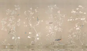 Beige Background With Birds