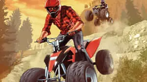 a man riding an atv on a hill