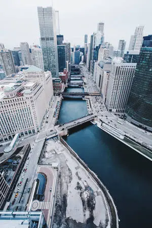 Bird’s Eye View Of Chicago Skyline River