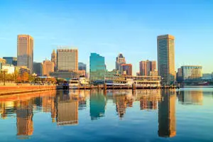 Buildings In Baltimore Captured On Sunny Day