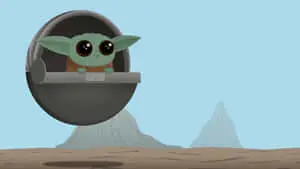 Cartoon Yoda smiles while giving a thumbs-up