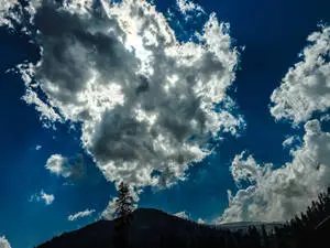 Clouds above Snow Capped Mountains