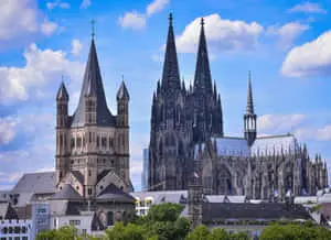 Cologne Cathedral With Gross St Martin Church