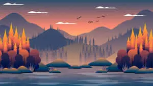 Cool Landscape At Dawn