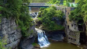 Cornell University Waterfalls Aerial
