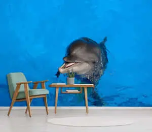 Cute Dolphin Living Room Wall