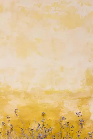 Cute Pastel Yellow Aesthetic Designed With Dried Flowers