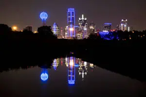 Dallas Skyline Trinity River Silhouettes