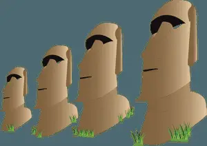 Easter Island Moai Statues Vector