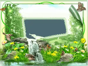 إطار شلال الغابة المسحورة