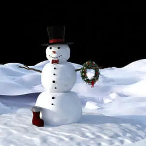 Festive Snowman Night Scene