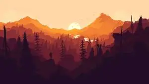 الجبال البرتقالية المهيبة في لعبة الفيديو Firewatch