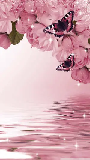 River Flowers And Butterflies