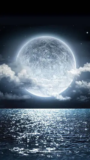 Glowing White Beautiful Moon