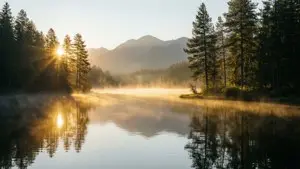 Golden Dawn Over Lake