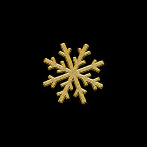 Golden Snowflake Black Background