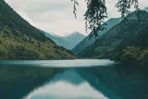 Green Lake With Mountains