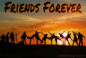 Group Friends Forever Sunset