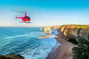 Helicopter In Twelve Apostles In Victoria Australia