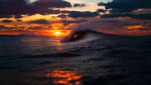 High Wave Sunset Aesthetic
