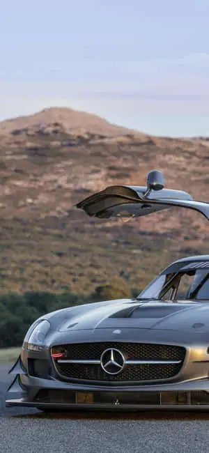 Silver Gullwing Door Iphone Xs Mercedes Amg Background
