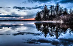 Enjoy a morning view at this peaceful lake