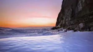 Lake Baikal White Ice Rock
