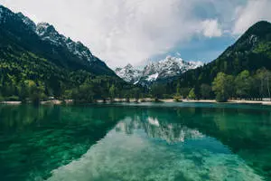 Lake Near The Alps