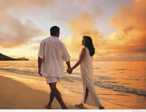 Late Afternoon Stroll Couple At Beach
