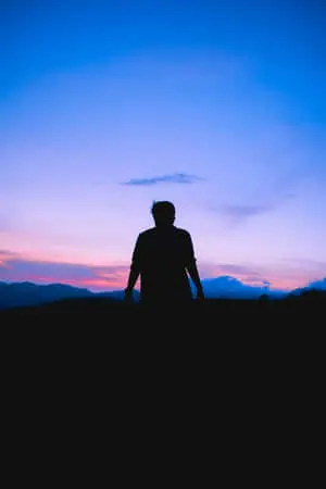 Man Looking At Glorious Sky