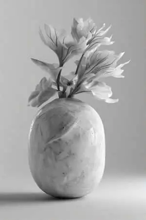  Monochrome Elegance 3D Floral Simplicity