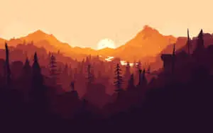 غروب شمس جميل يلون السماء فوق جبل مغطى بالثلوج.