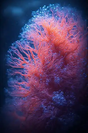 Neon Coral Polyps Close-Up – 8K Macro Underwater