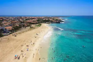 Ocean Green Beach In Cape Verde