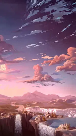 Waterfall Pastel Aesthetic Anime Theme