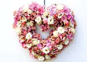 Pink Flower Heart For Valentines