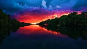 Colorful River Sunset Pretty Nature Picture