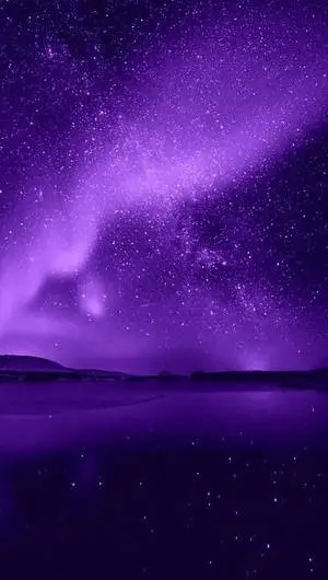 Purple Galaxy With Stars And iPhone