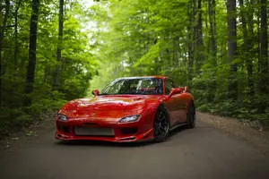 Red RX7 In The Woods