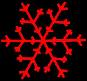 Red Snowflake Silhouette
