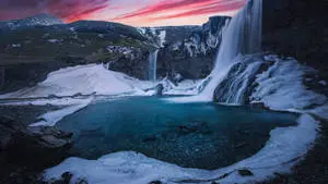Skogafoss Waterfall Sunset