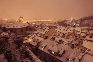 Take a stroll through the picturesque snow-covered winter wonderland