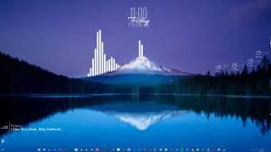 منظر جبلي ثلجي على واجهة Rainmeter