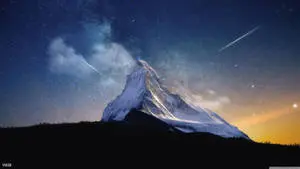 Starry_ Night_ Over_ Snowy_ Mountain_ Peak