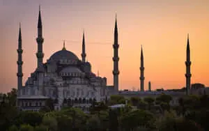 Sultan Ahmed Mosque Afternoon Sunset