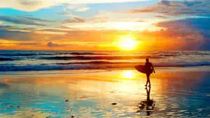 Sunset Beach Colorful Scenery Picture